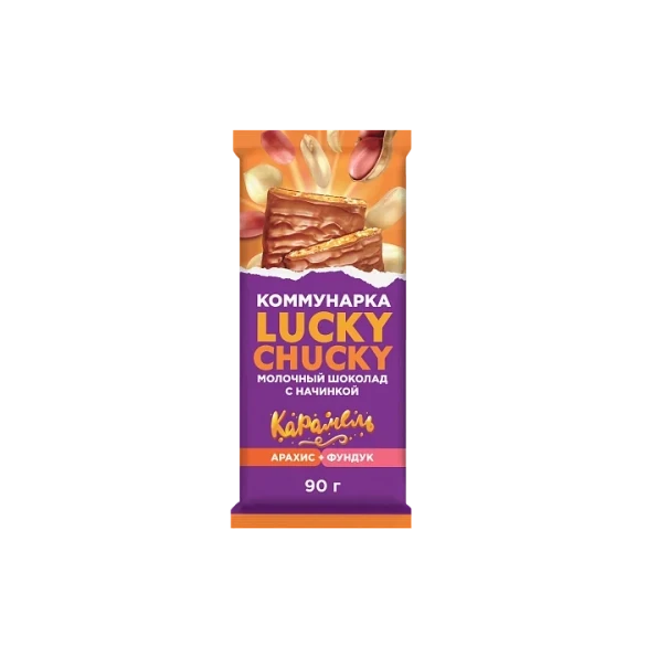 Lucky Chucky молочный с начинкой, 90г Lucky Chucky молочный с начинкой, 90г