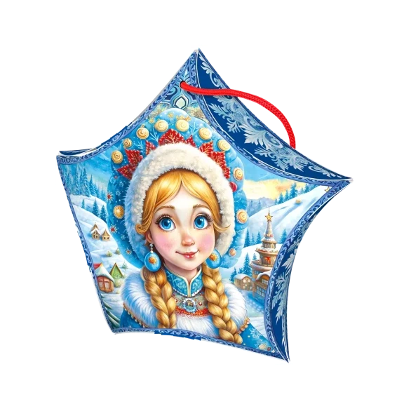 Звездочка "Новогодний дуэт" с веревочной ручкой