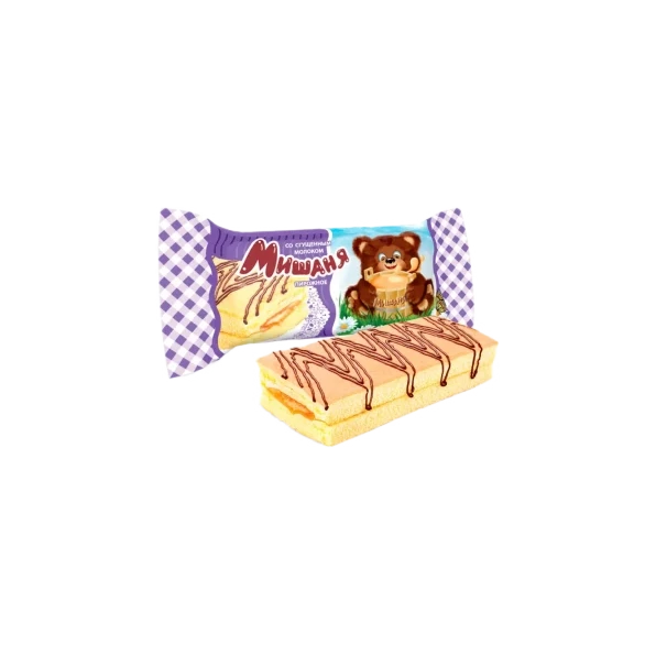 Мишаня со сгущенным молоком пирожное бисквитное