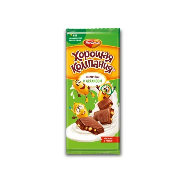 Хорошая компания плитка молочная с арахисом